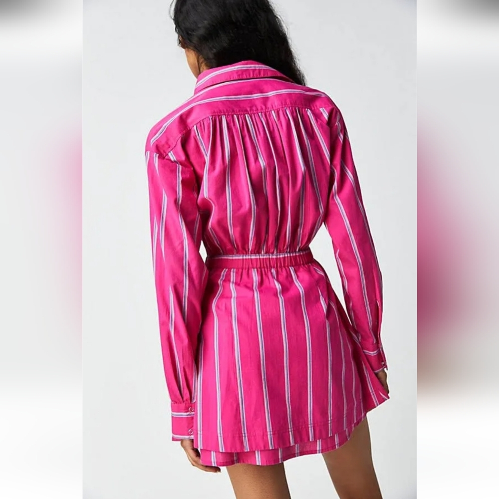 Free People Pink Striped Two-Piece Dress Set - Picture 3 of 8